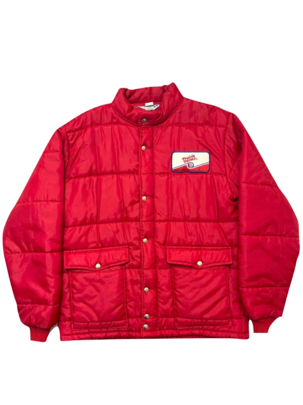 Vintage '70s or '80s Swingster Prairie Farms Red Puffer Jacket Size Large